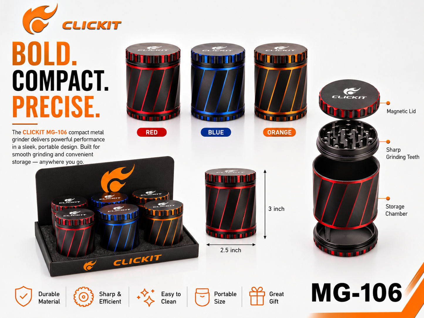 MG106 4part Grinder -6ct