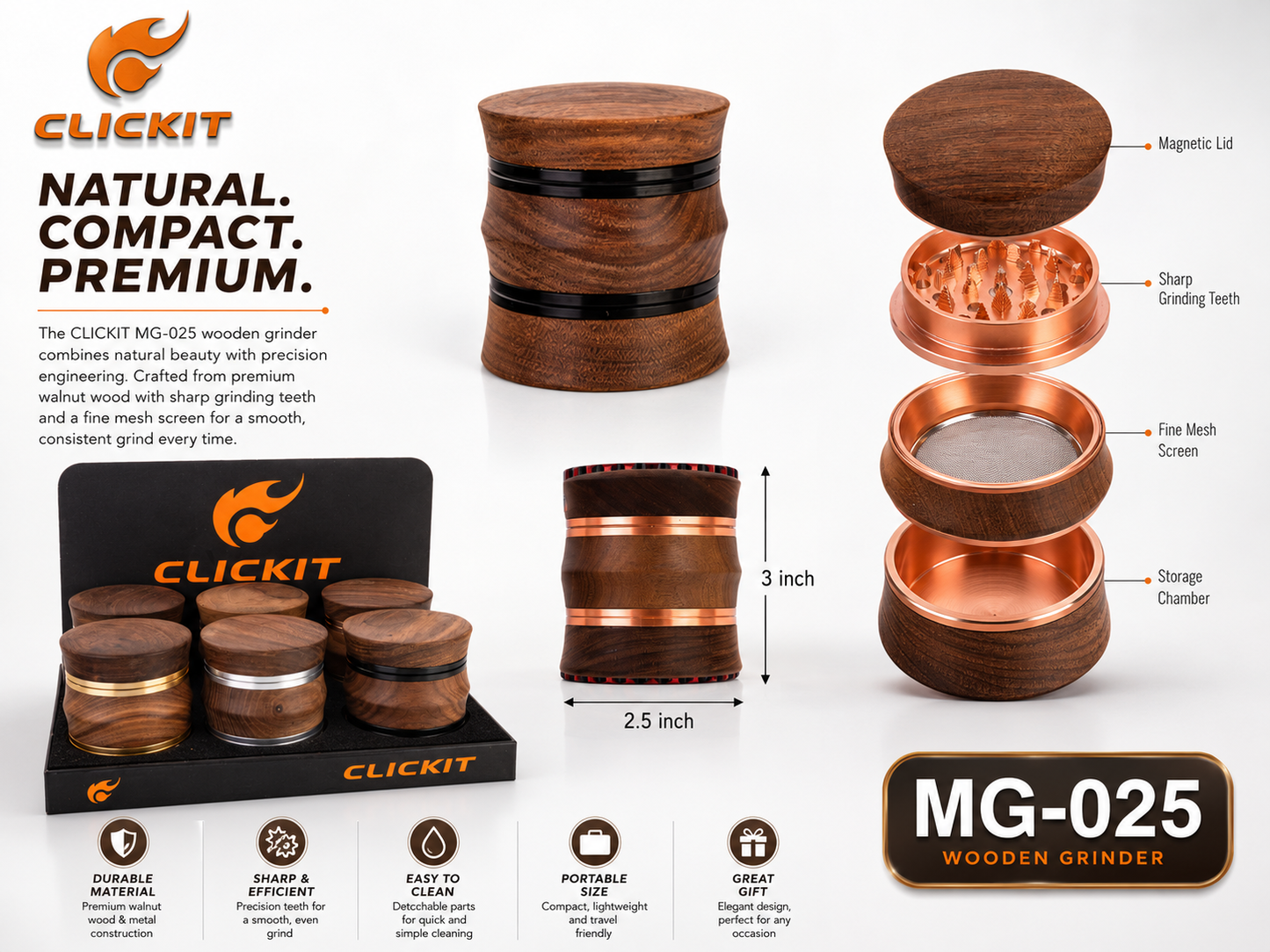 MG025 4part Grinder -6ct
