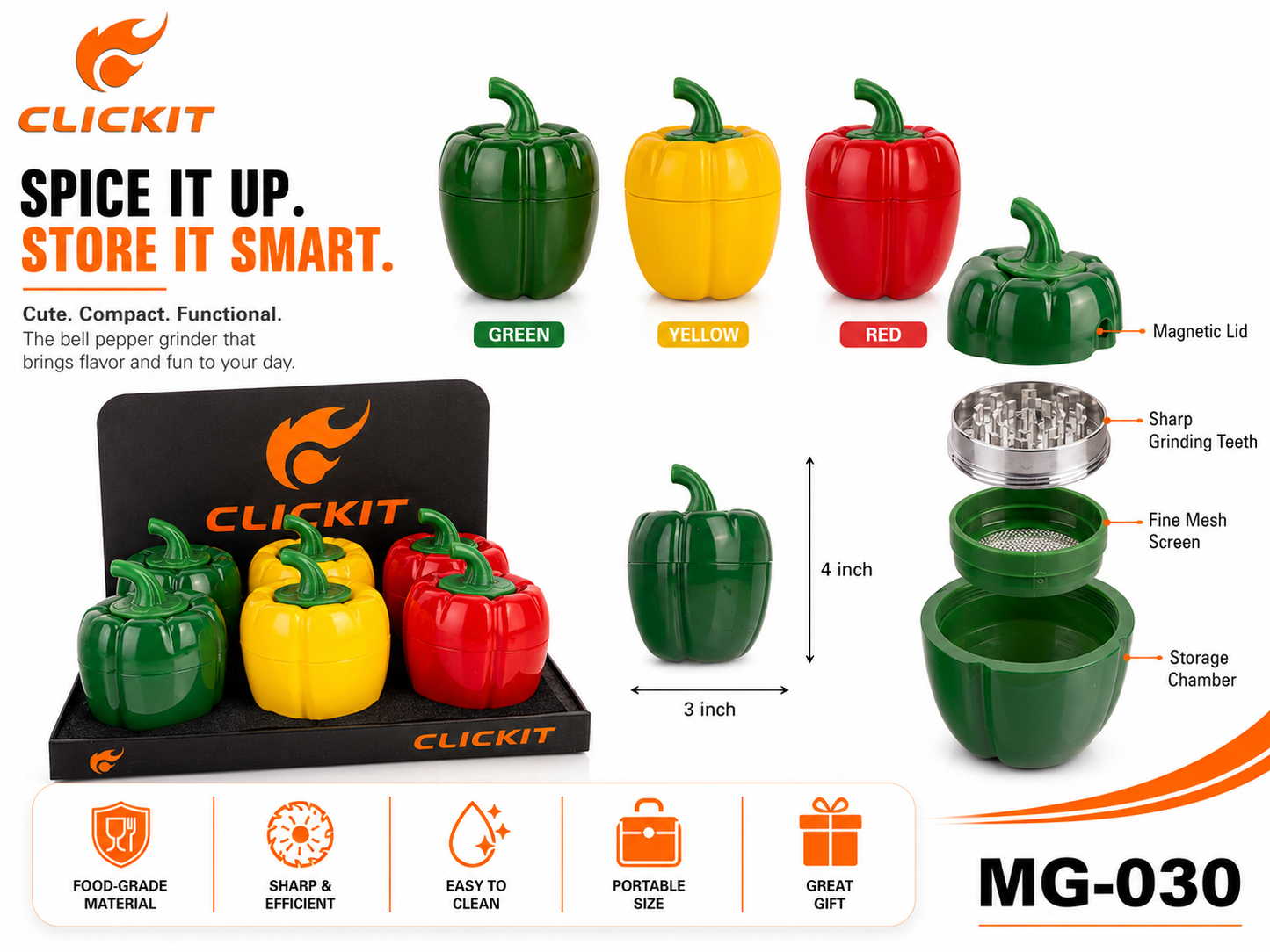 MG030 4part Grinder -6ct