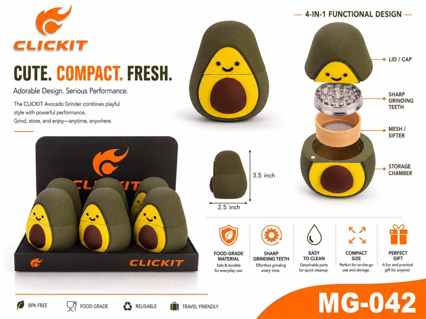 MG042 4part Grinder -6ct