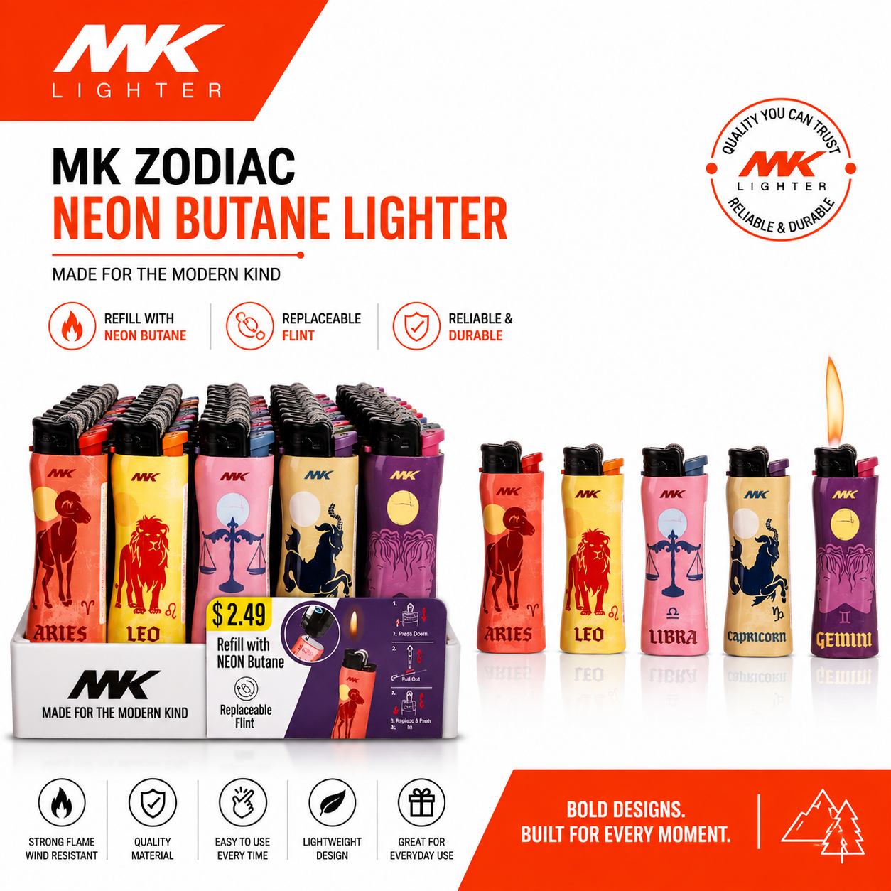 MK Lighter Grip-Pro Series - 50ct