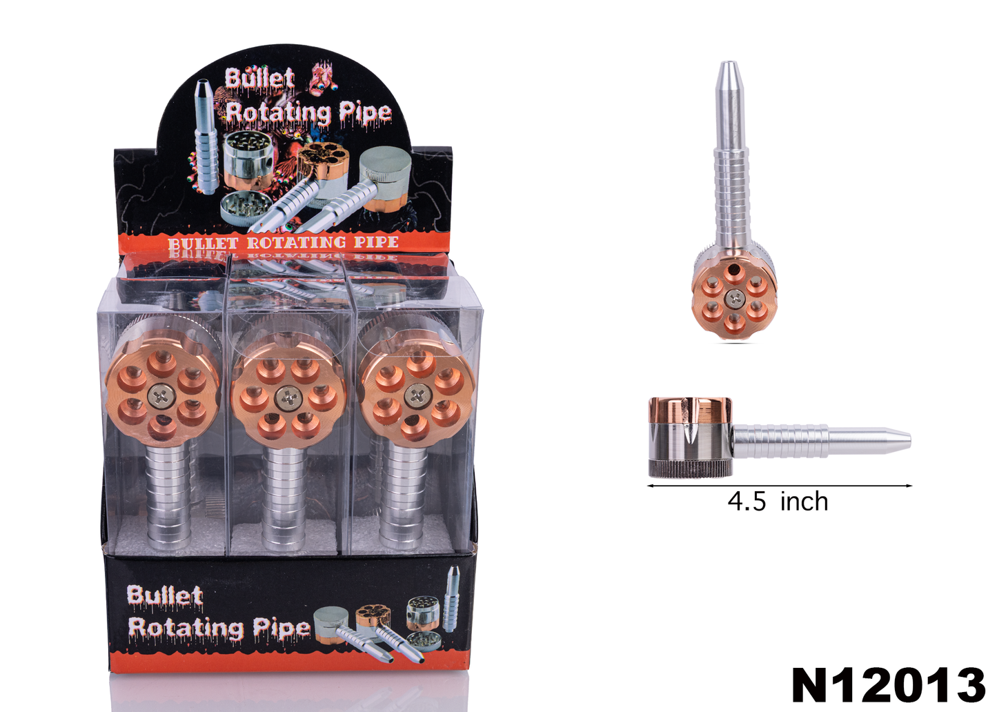 N12013 Six Shooter Metal Pipe/Grinder -6CT