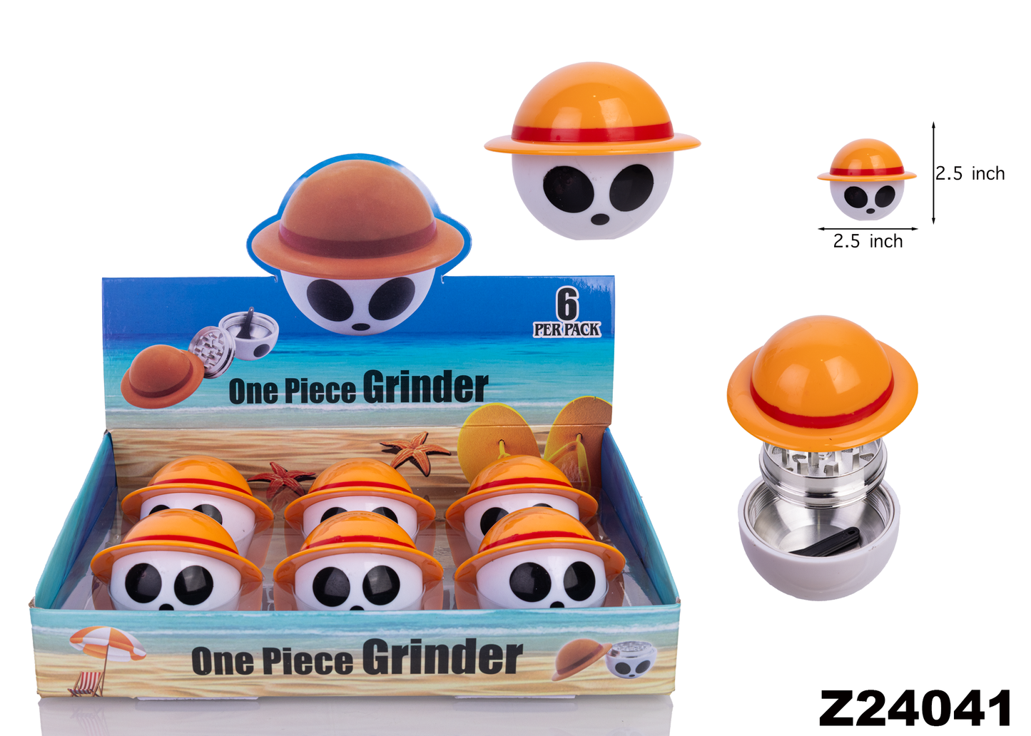 Z24041 3 parts Grinder -6ct