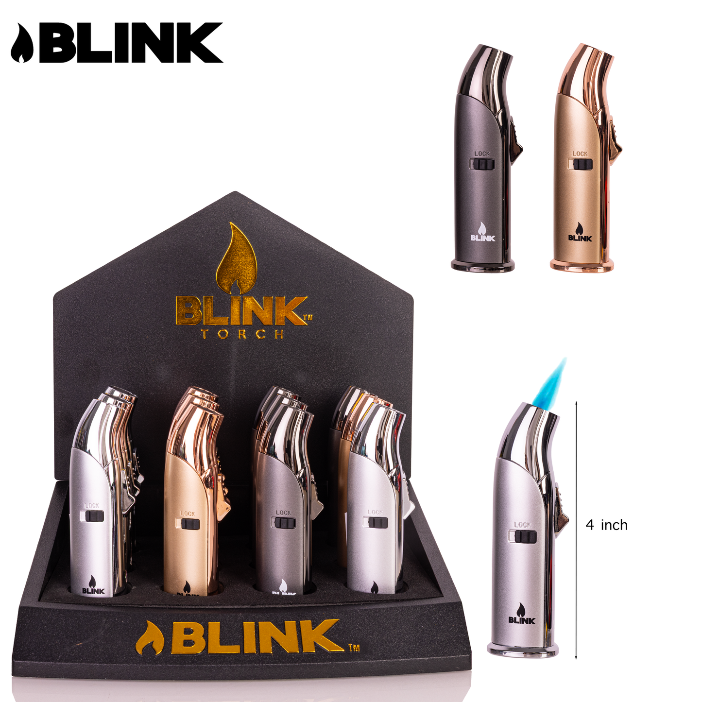 Blink DECO GLOSSY Torch Lighter-12ct