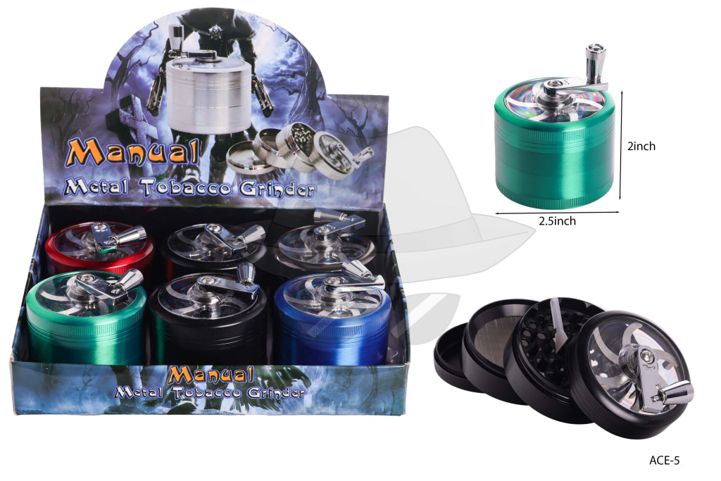 Ace-5 4Part Grindr W/ Handle -6Ct Grinder
