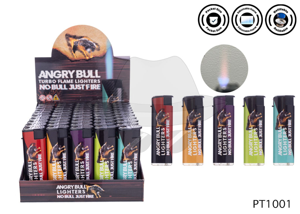 ANGRY BULL WIND PROOF PT1001 Torch Lighter 50CT Lighter
