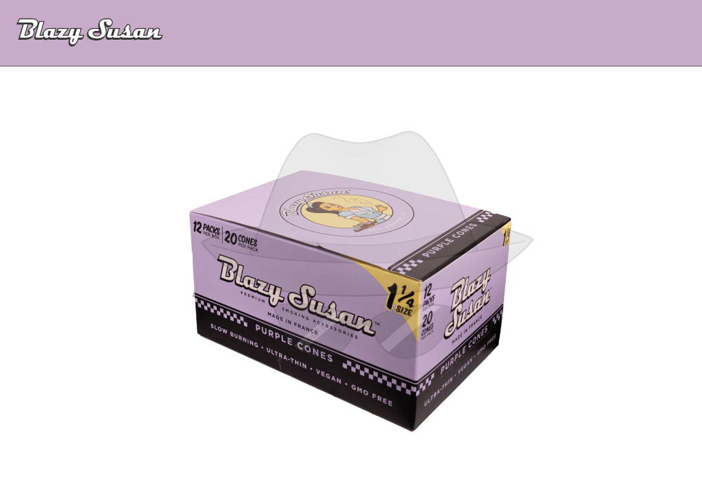 Blazy Susan 20Ct Pre Rolled Cones-12Pks Purple 1 1/4 Rolling Papers