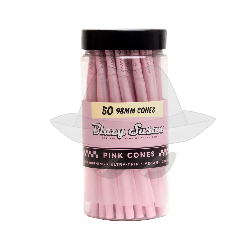 Blazy Susan Cones -50Ct 98Mm Pink Rolling Papers