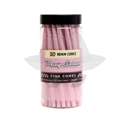 Blazy Susan Cones -50Ct 98Mm Pink Rolling Papers