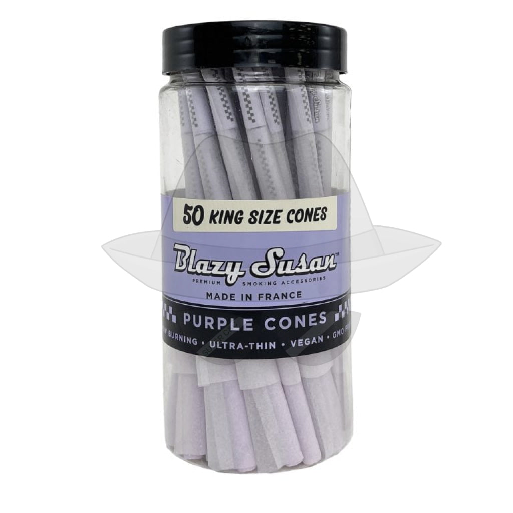 Blazy Susan Cones -50Ct Purple King Size Rolling Papers