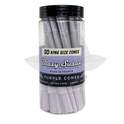 Blazy Susan Cones -50Ct Purple King Size Rolling Papers