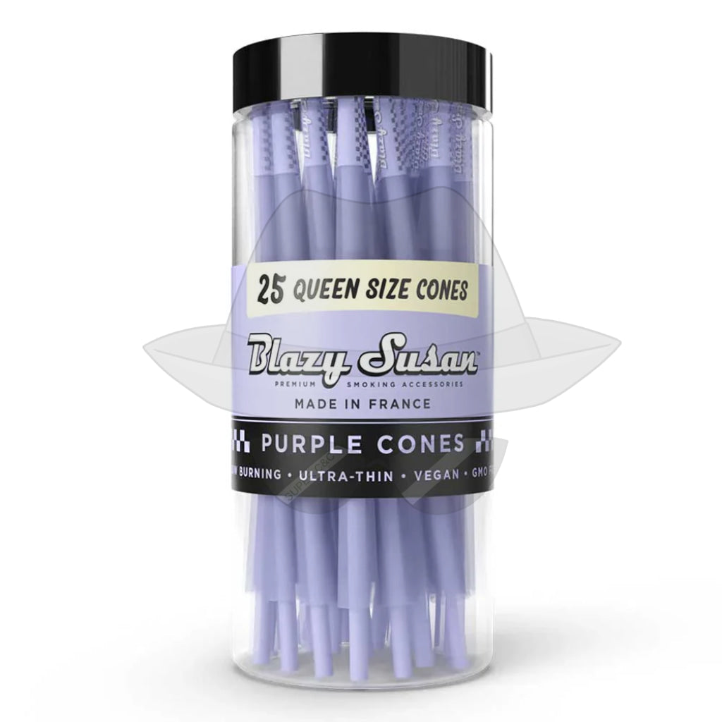 Blazy Susan Cones -50Ct Purple Queen Size Rolling Papers