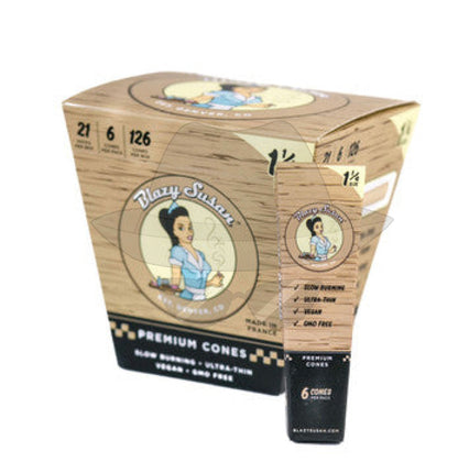 Blazy Susan Cones-Full Box 11/4 Unbleached Rolling Papers