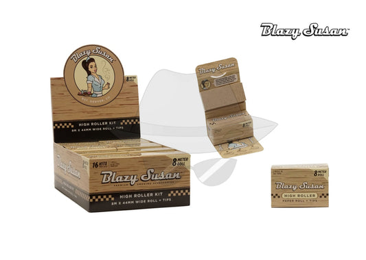 Blazy Susan High Roller Kit - 8 Meter Roll / 16 Kits Premium Rolling Papers