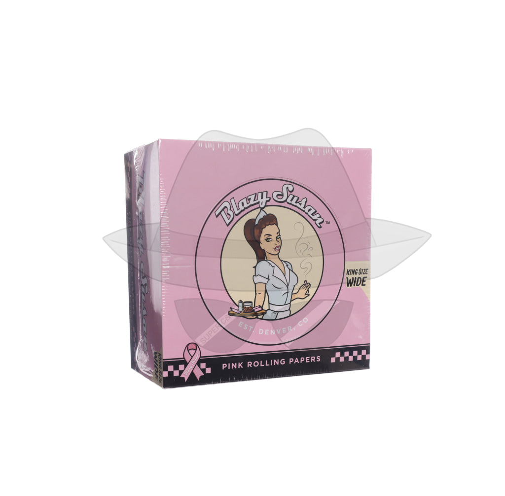 Blazy Susan King Size Wide 50Pack Per Box Pink Rolling Papers