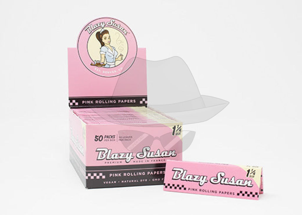 Blazy Susan Pink 1 1/4 Rolling Papers Display Of 50 Rolling Papers