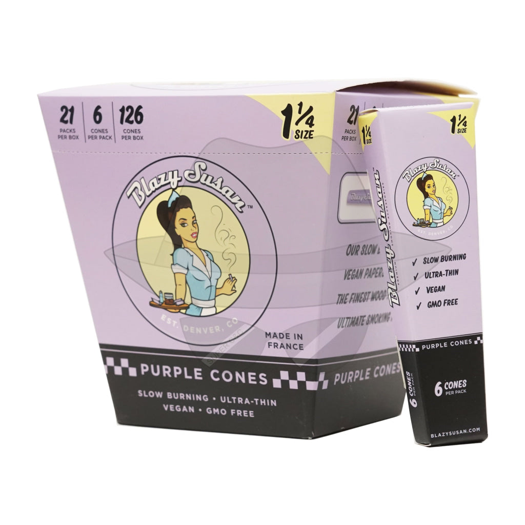 Blazy Susan Purple Cones 11/4 Rolling Papers