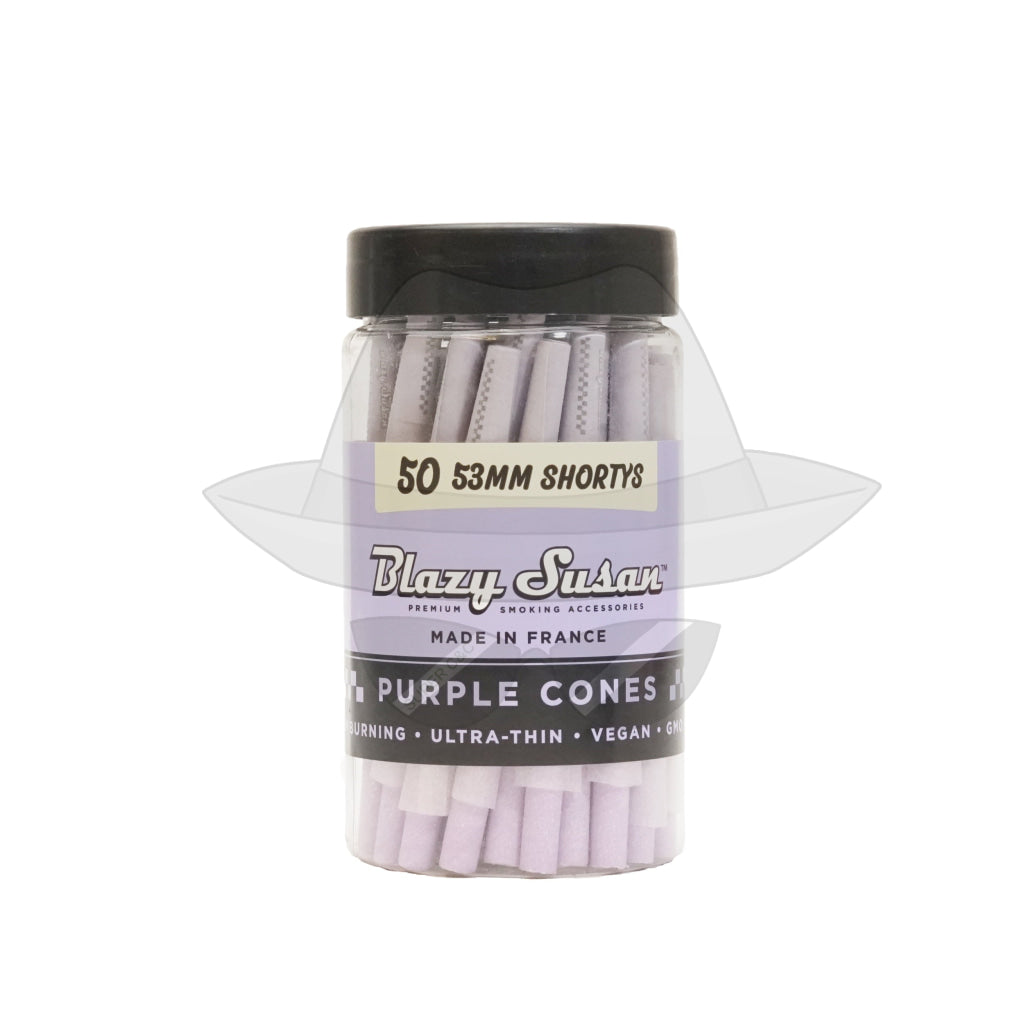 Blazy Susan Purple Cones 53Mm Shortys - 50Ct Jar Rolling Papers