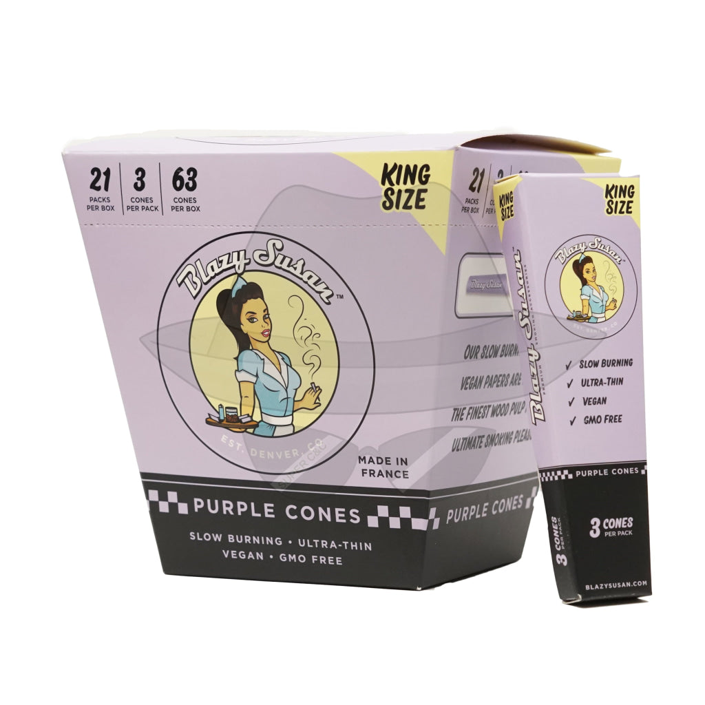 Blazy Susan Purple Cones King Rolling Papers