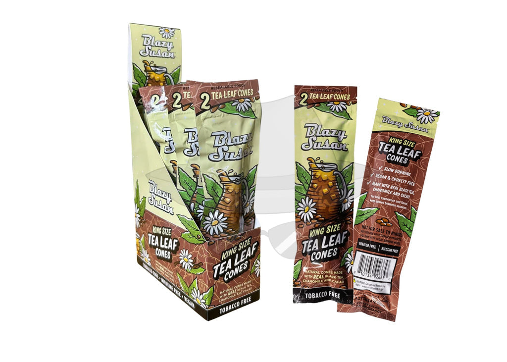 Blazy Susan Tea Leaf Ks Cones | Full Box 10Ct Rolling Papers