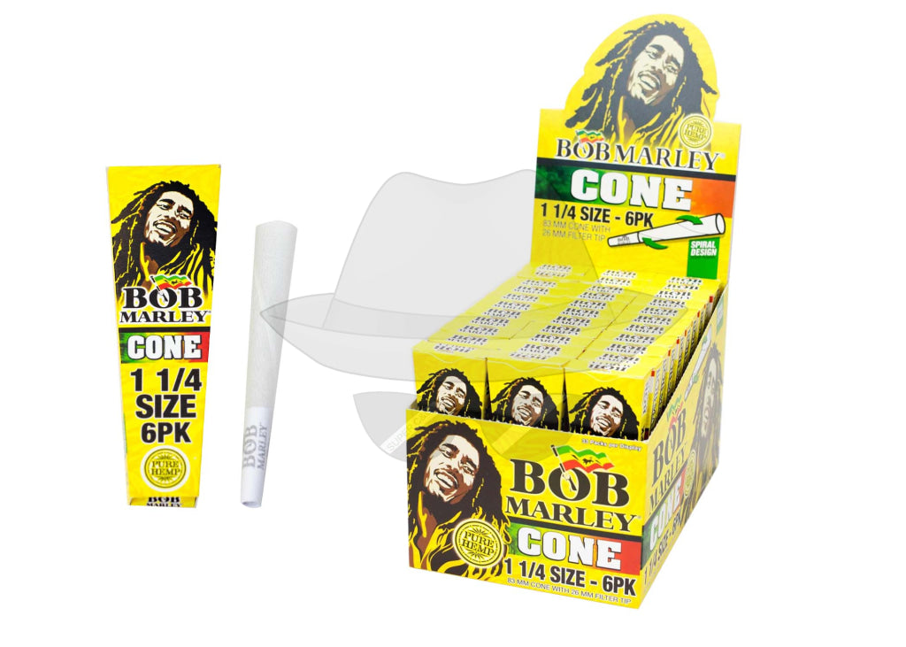 Bob Marley Cone 11/4 6 Cones 33 Packs Rolling Papers