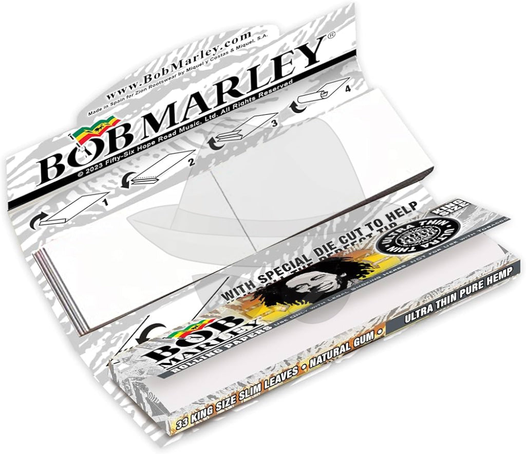 Bob Marley Ultra Thin Rolling Papers King Size W. Tips