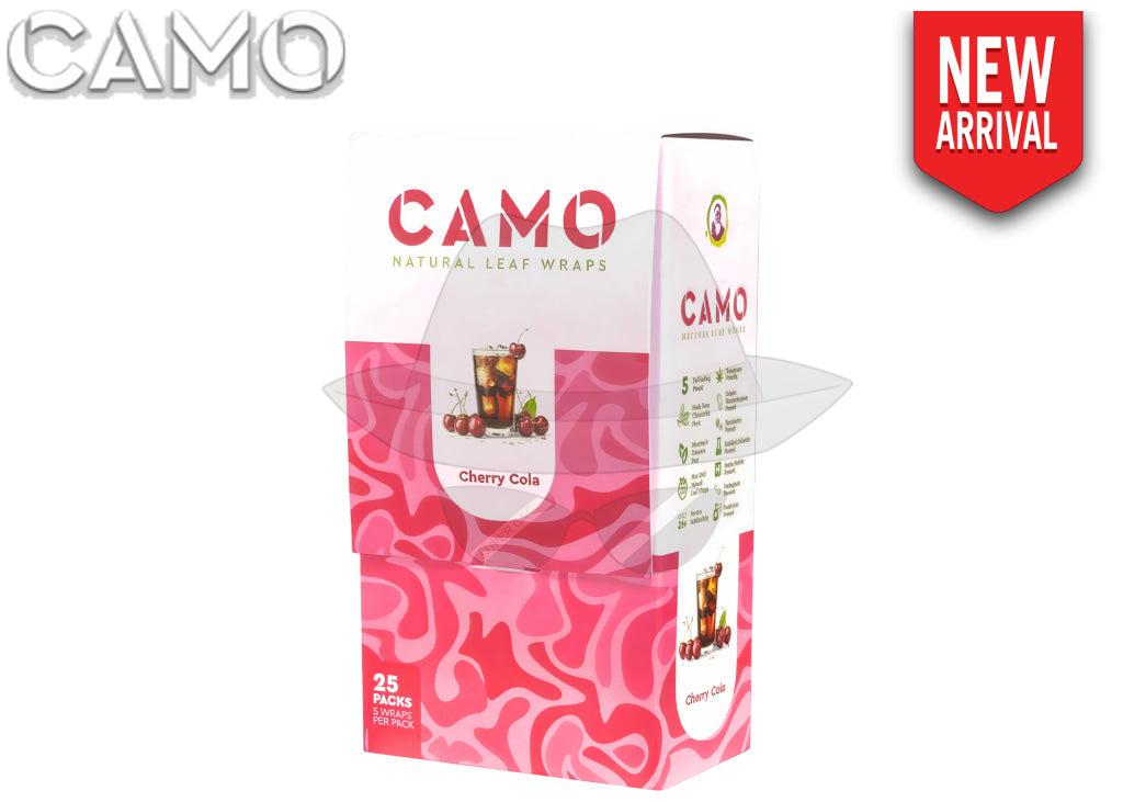 CAMO NATURAL LEAF WRAPS(5pks)- 25CT Cherry Cola Rolling Papers