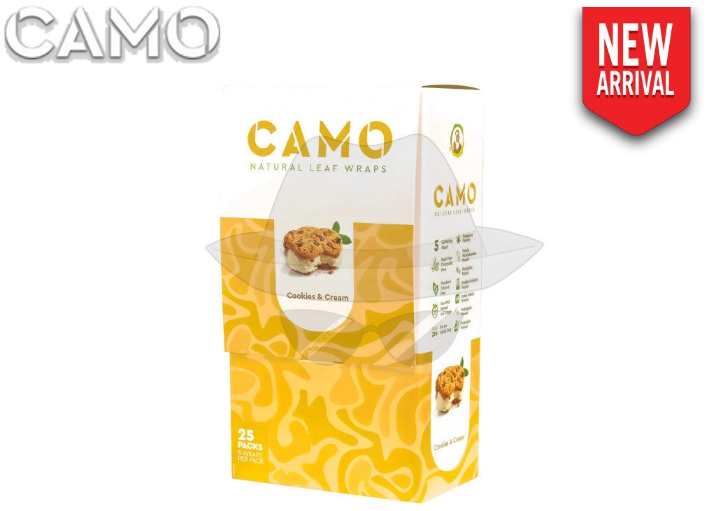 CAMO NATURAL LEAF WRAPS(5pks)- 25CT Cookies & Cream Rolling Papers