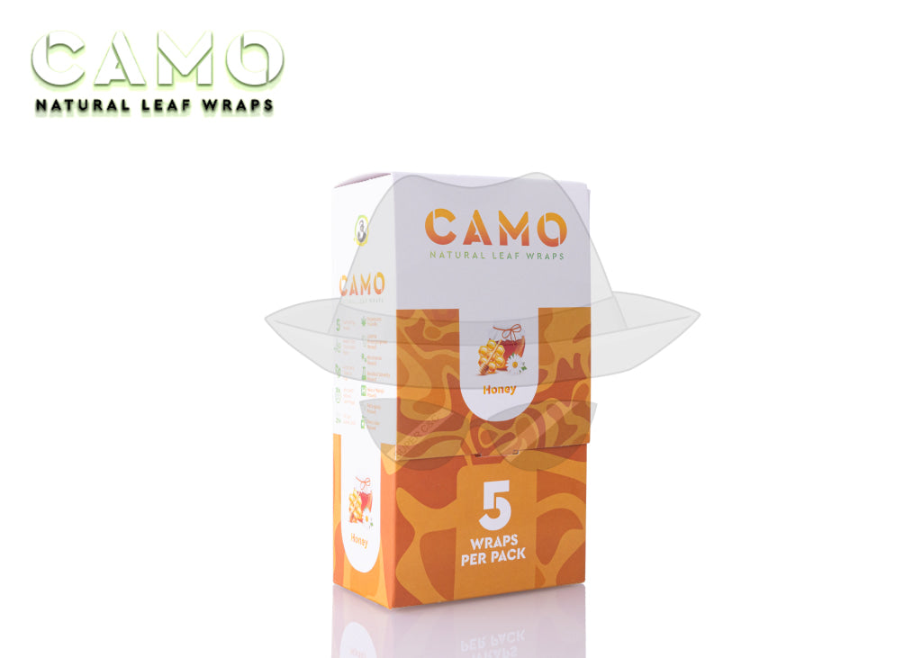 CAMO NATURAL LEAF WRAPS(5pks)- 25CT Honey Rolling Papers