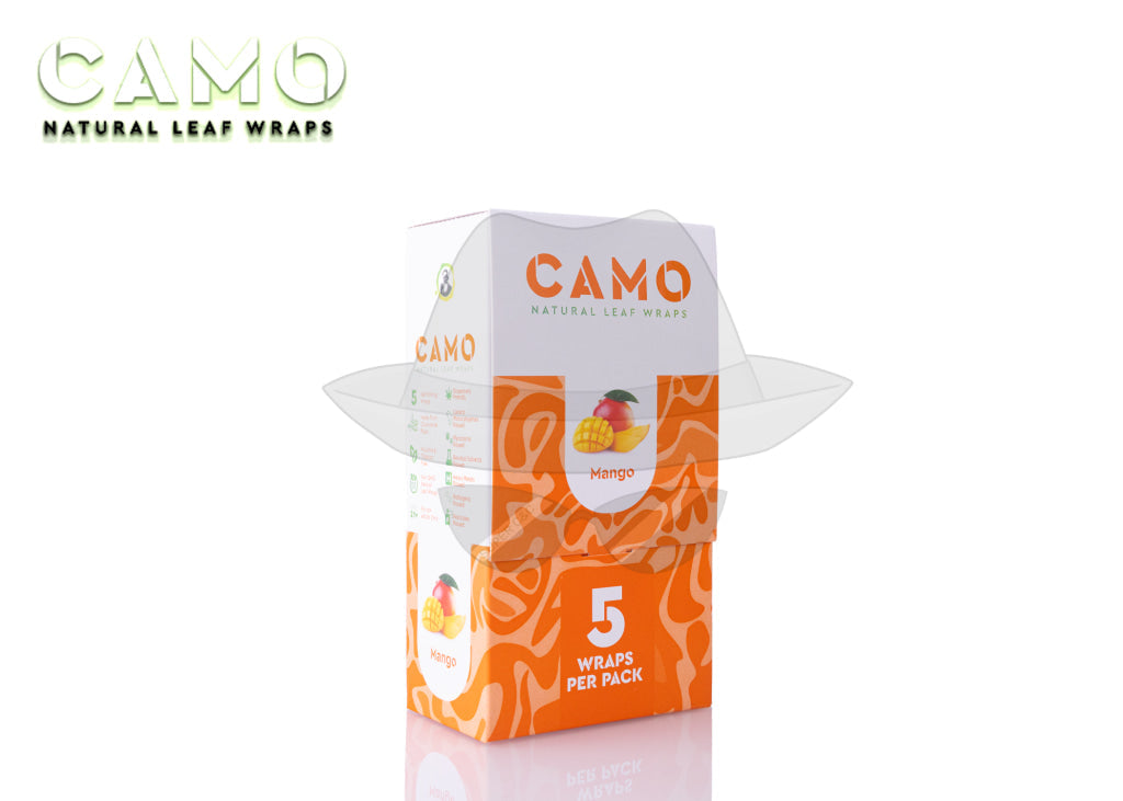 CAMO NATURAL LEAF WRAPS(5pks)- 25CT Mango Rolling Papers