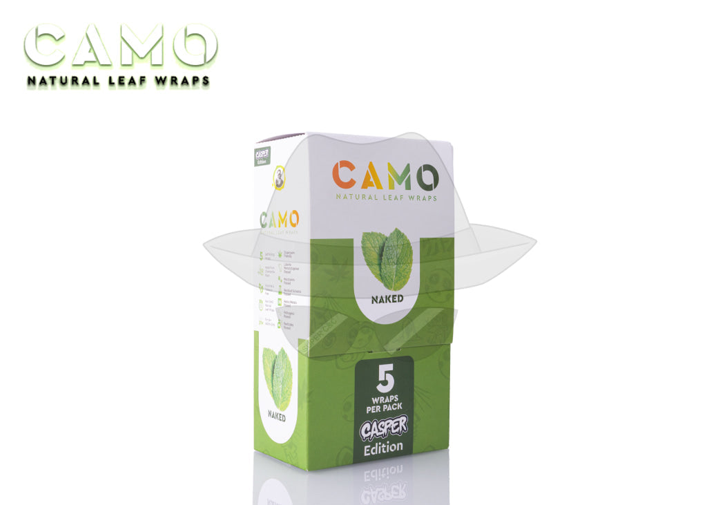 CAMO NATURAL LEAF WRAPS(5pks)- 25CT NAKED Rolling Papers