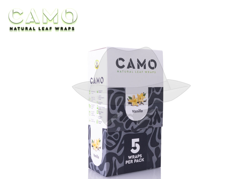 CAMO NATURAL LEAF WRAPS(5pks)- 25CT Vanilla Rolling Papers