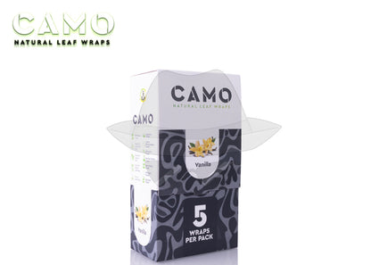 CAMO NATURAL LEAF WRAPS(5pks)- 25CT Vanilla Rolling Papers