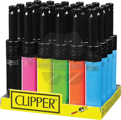 Clipper Lighter Electronic Mini Tube-24Ct Black