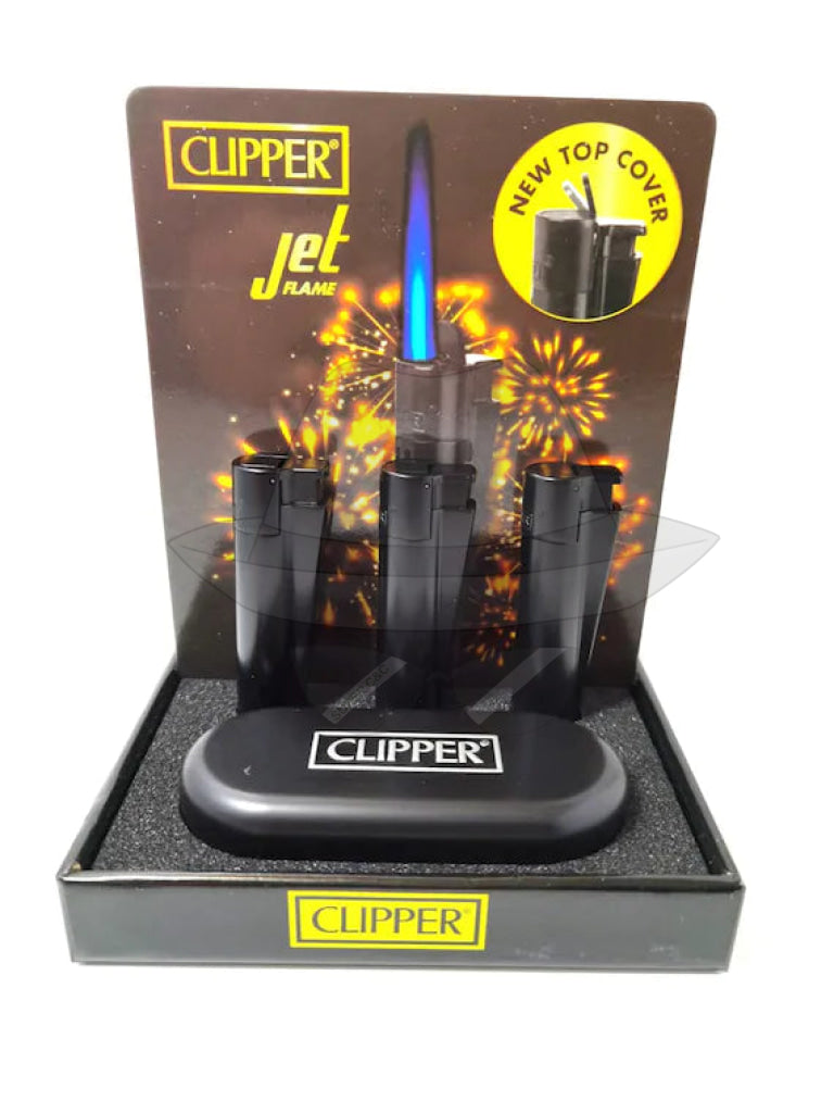 Clipper Metal Lighter With Case-12Ct Black Top Cover
