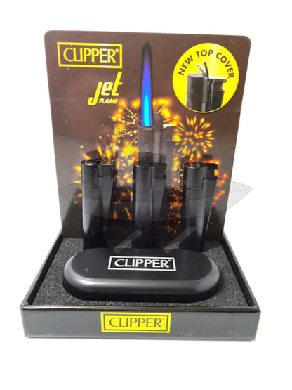 Clipper Metal Lighter With Case-12Ct Black Top Cover