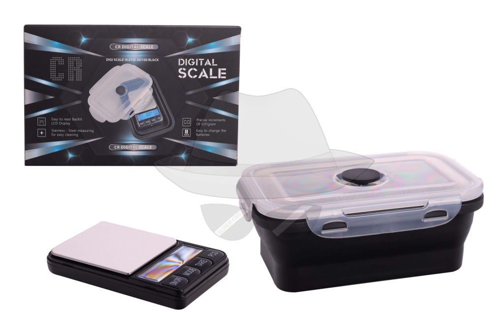 Cr Digital Scale Ad100 - 0.01G W/ Silicone Box Black