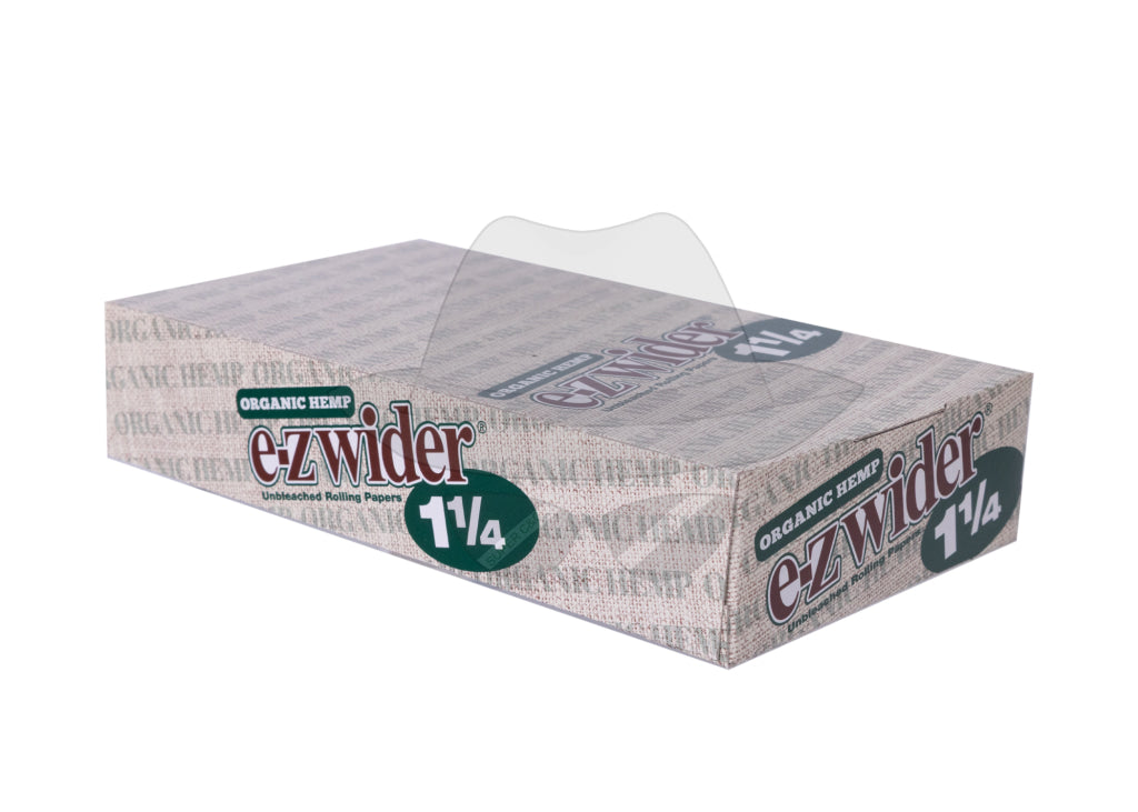 e-z wider Organic Hemp Rolling Paper | Display of 24 packs 1 1/4 Rolling Papers