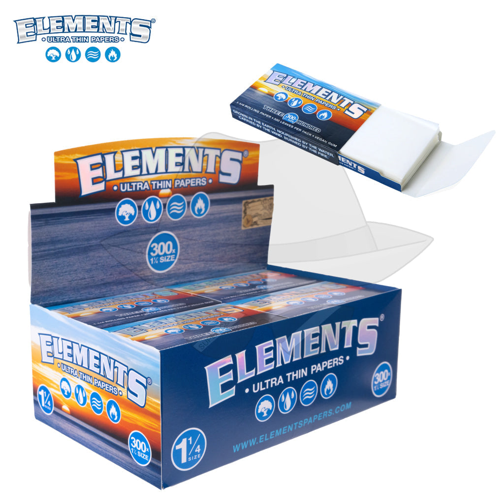 Elements 300x 1 1/4 Rolling Paper-20 Packs Box Rolling Papers