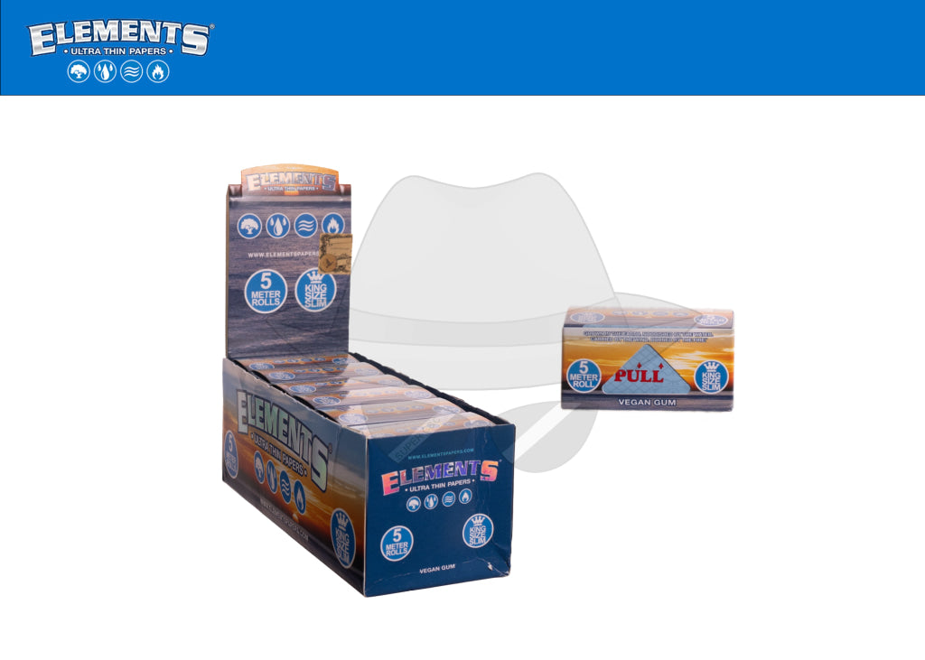 Elements 5 Meters Ultra Thin King Size Slim Rice Paper-10Per Box Rolling Papers