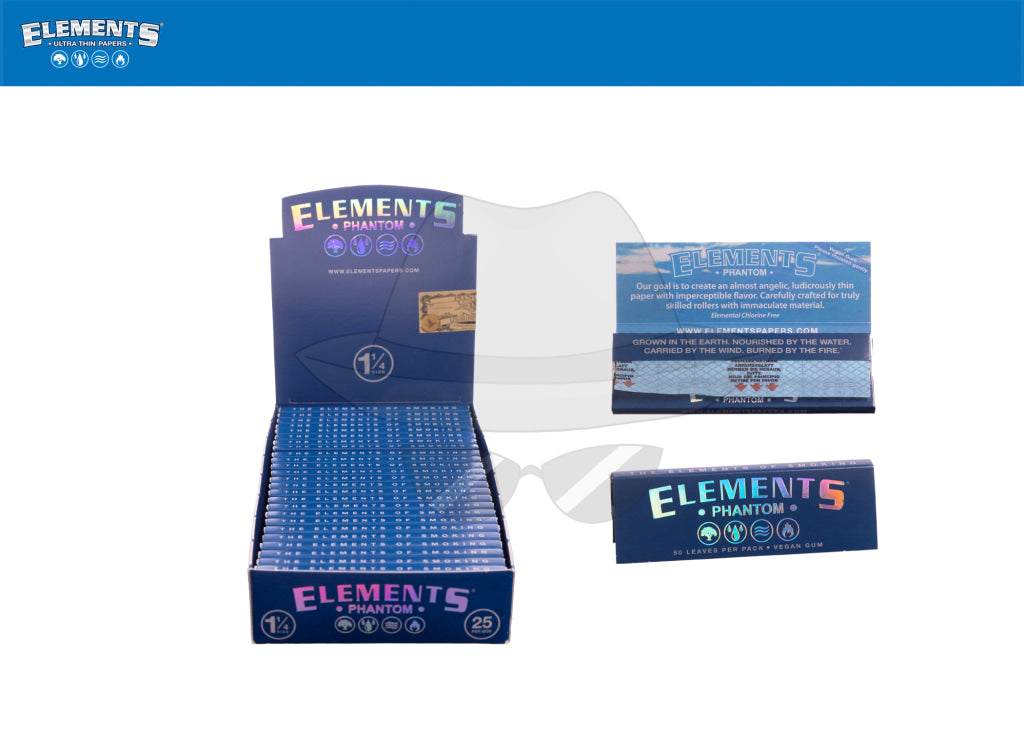 Elements Phantom 1.25 Rice Paper-25 Packs Box Rolling Papers