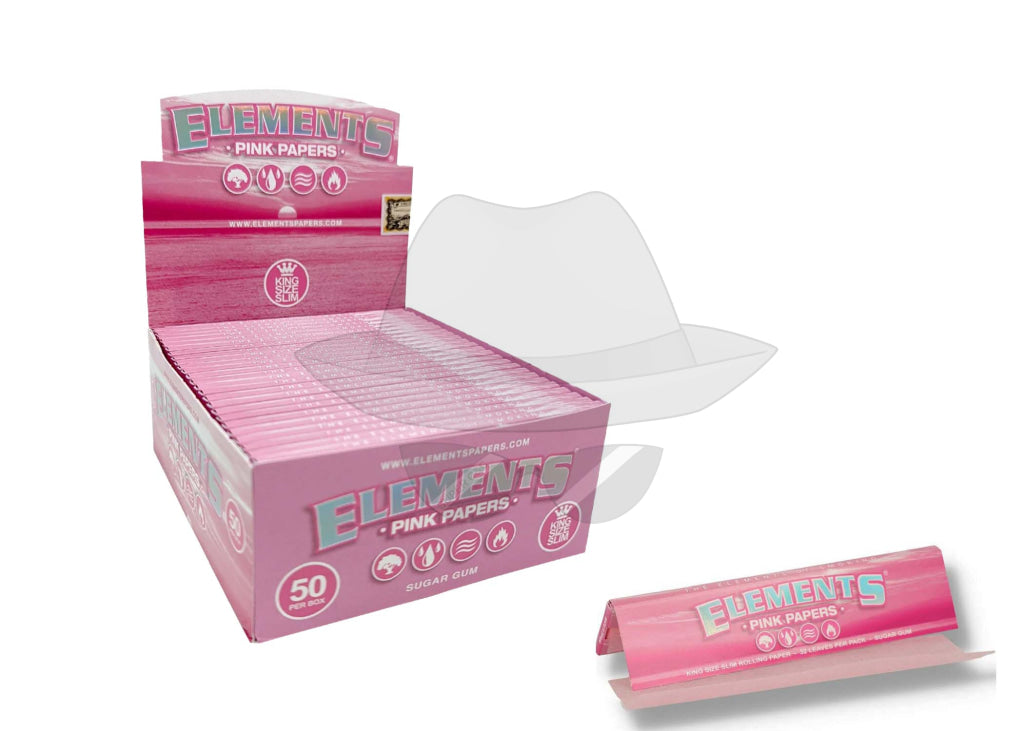 Elements Pink King Size Slim Paper- 50Ct Rolling Papers