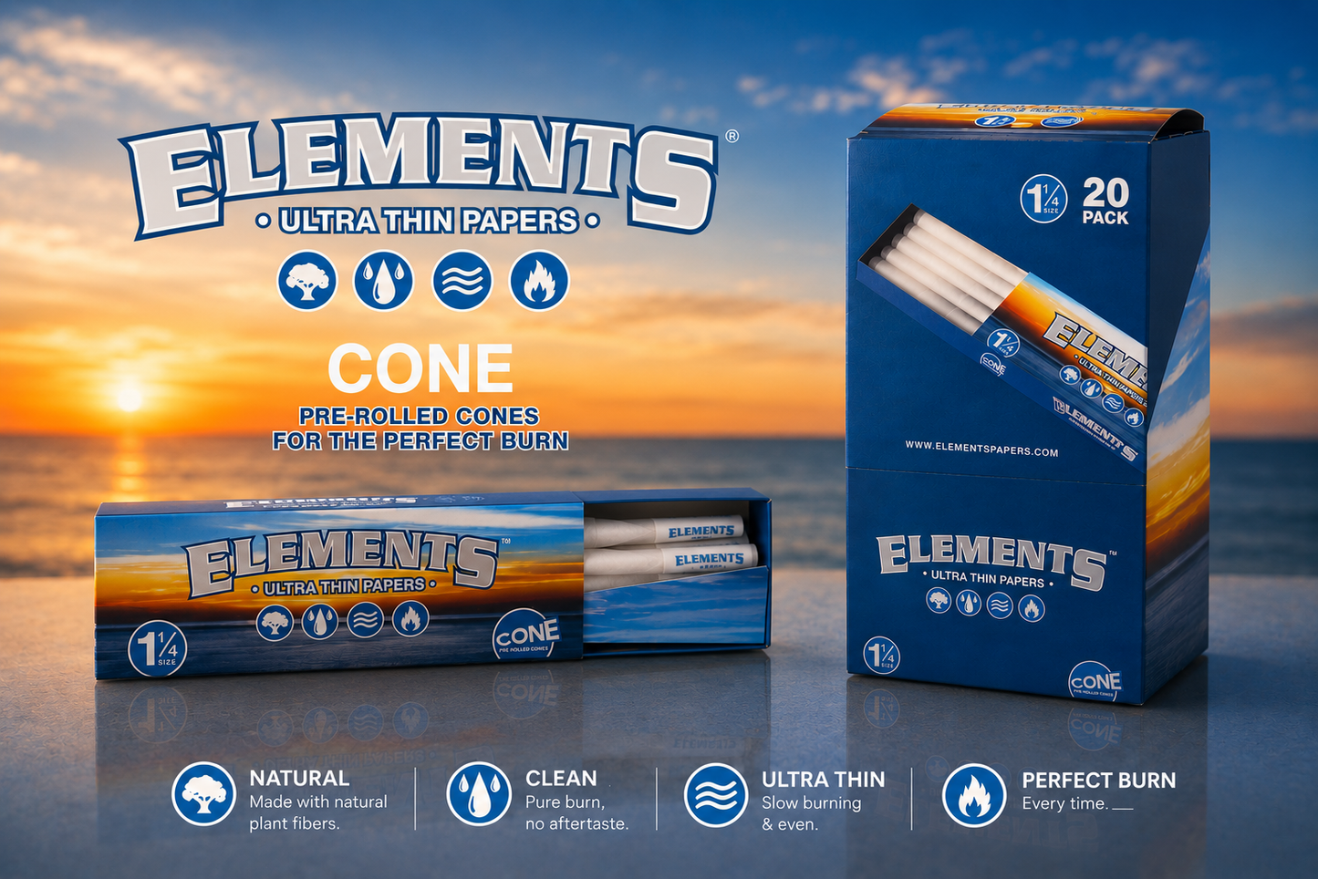Elements Ultra Thin 20 Count Pack -12ct