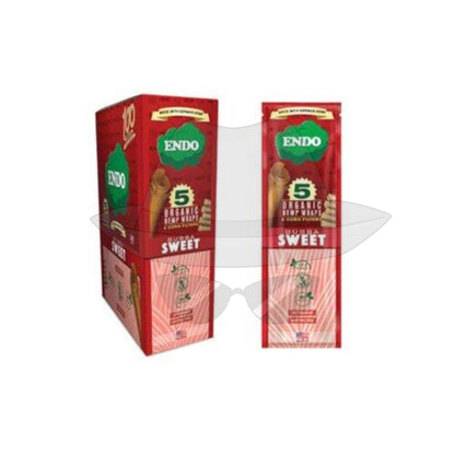 Endo Organic Wraps 5 Cone Filter-15 Display Bubba Sweet Rolling Papers