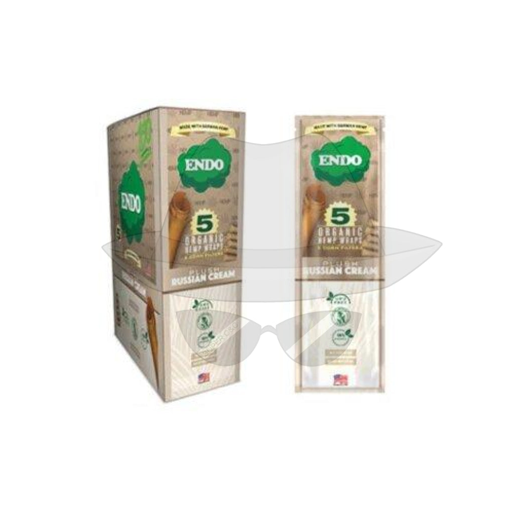 Endo Organic Wraps 5 Cone Filter-15 Display Plush Russian Cream Rolling Papers