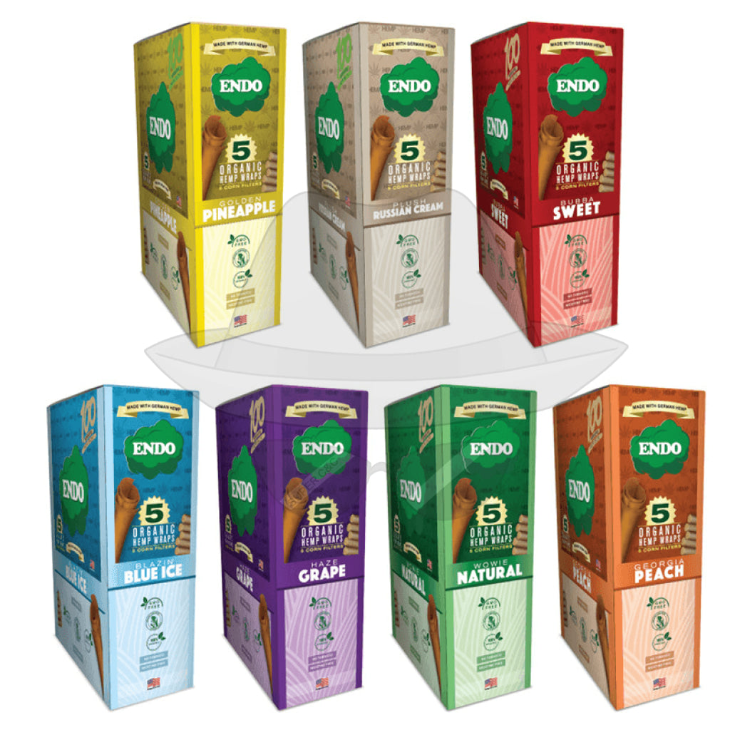 Endo Organic Wraps 5 Cone Filter-15 Display Rolling Papers