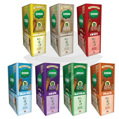 Endo Organic Wraps 5 Cone Filter-15 Display Rolling Papers
