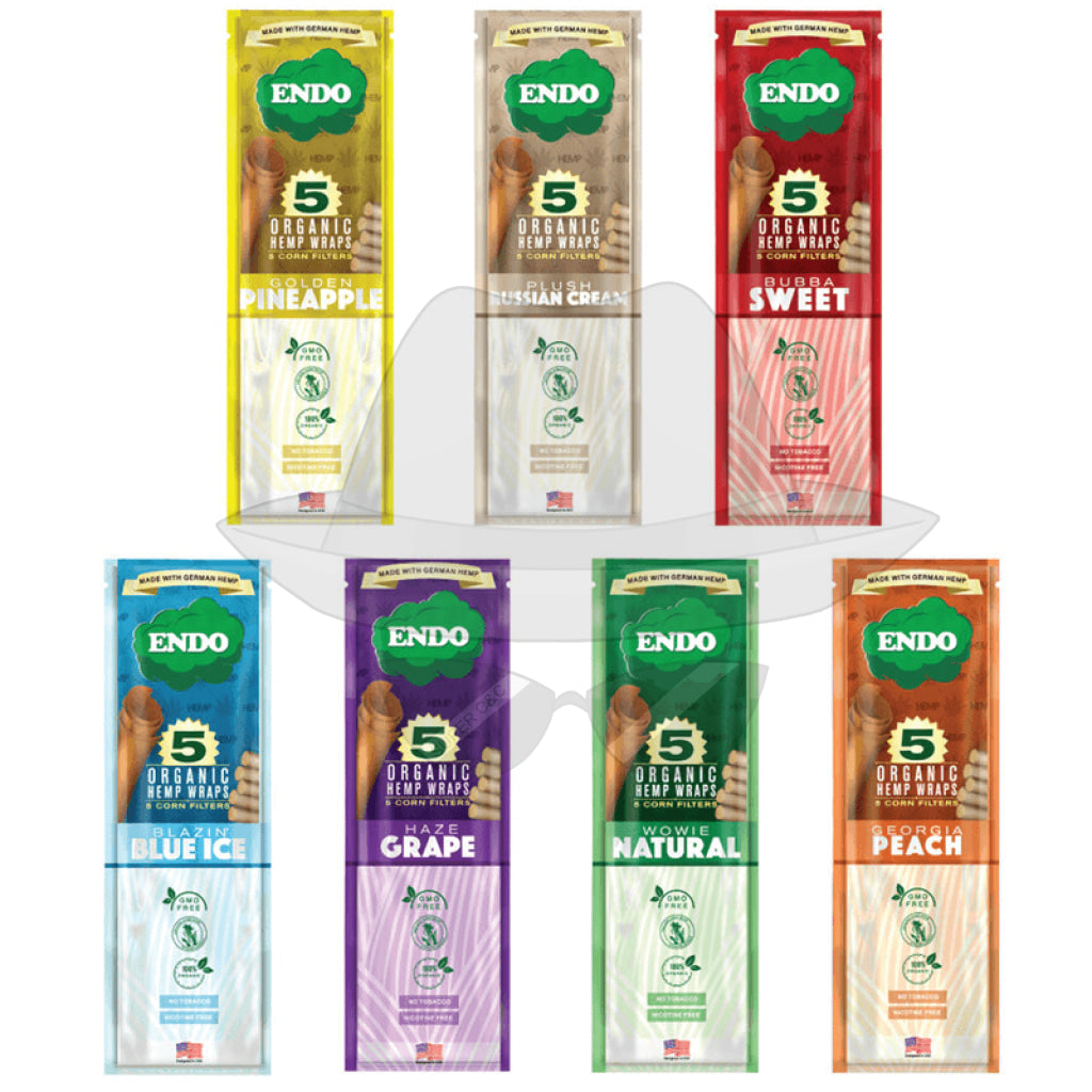 Endo Organic Wraps 5 Cone Filter-15 Display Rolling Papers