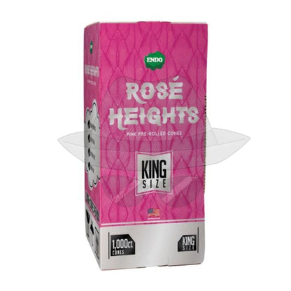 Endo Rose Heights Premium Pink Cones-1000Ct King Rolling Papers