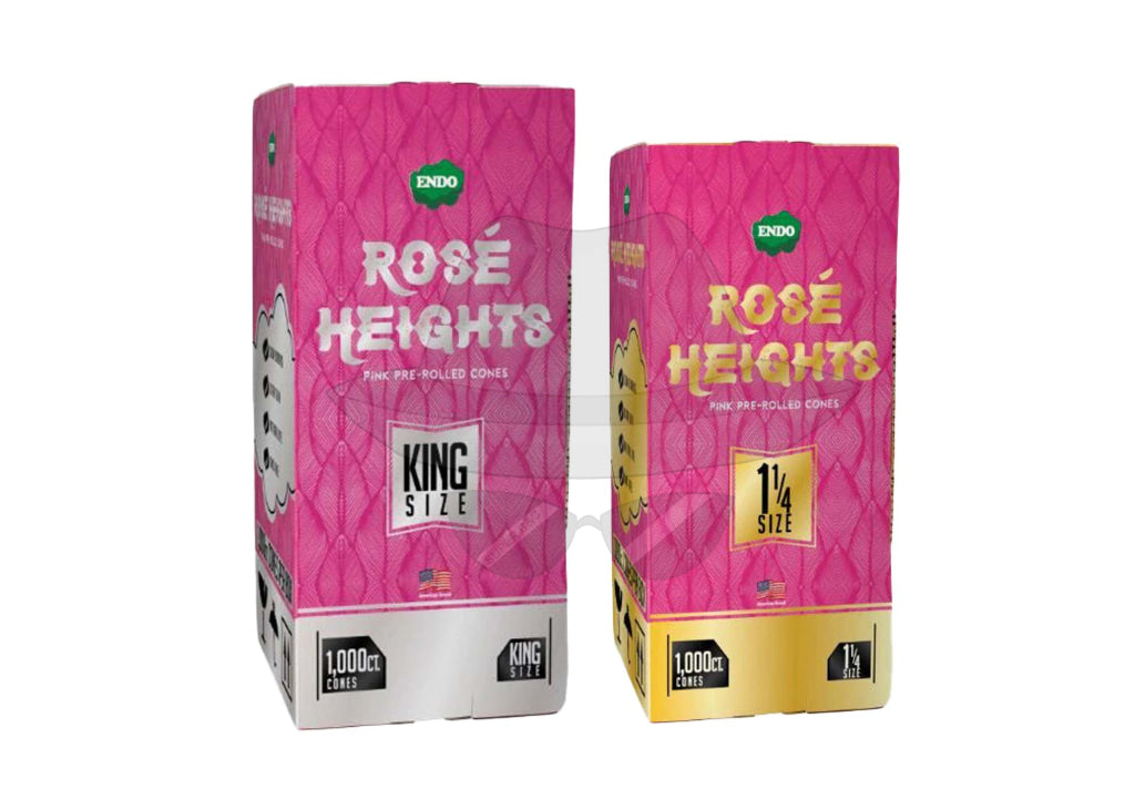 Endo Rose Heights Premium Pink Cones-1000Ct Rolling Papers